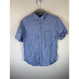 J Crew Irish Linen Shirt Mens M Solid Light Blue Baird Mcnutt Classic Fit